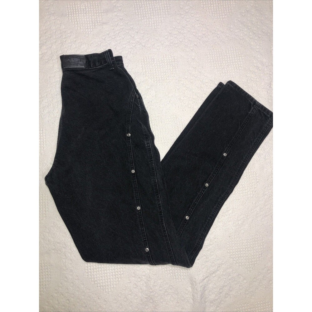 Vintage Rockies Western Mom High-waisted Bare Back Studded Black Jeans-30/11